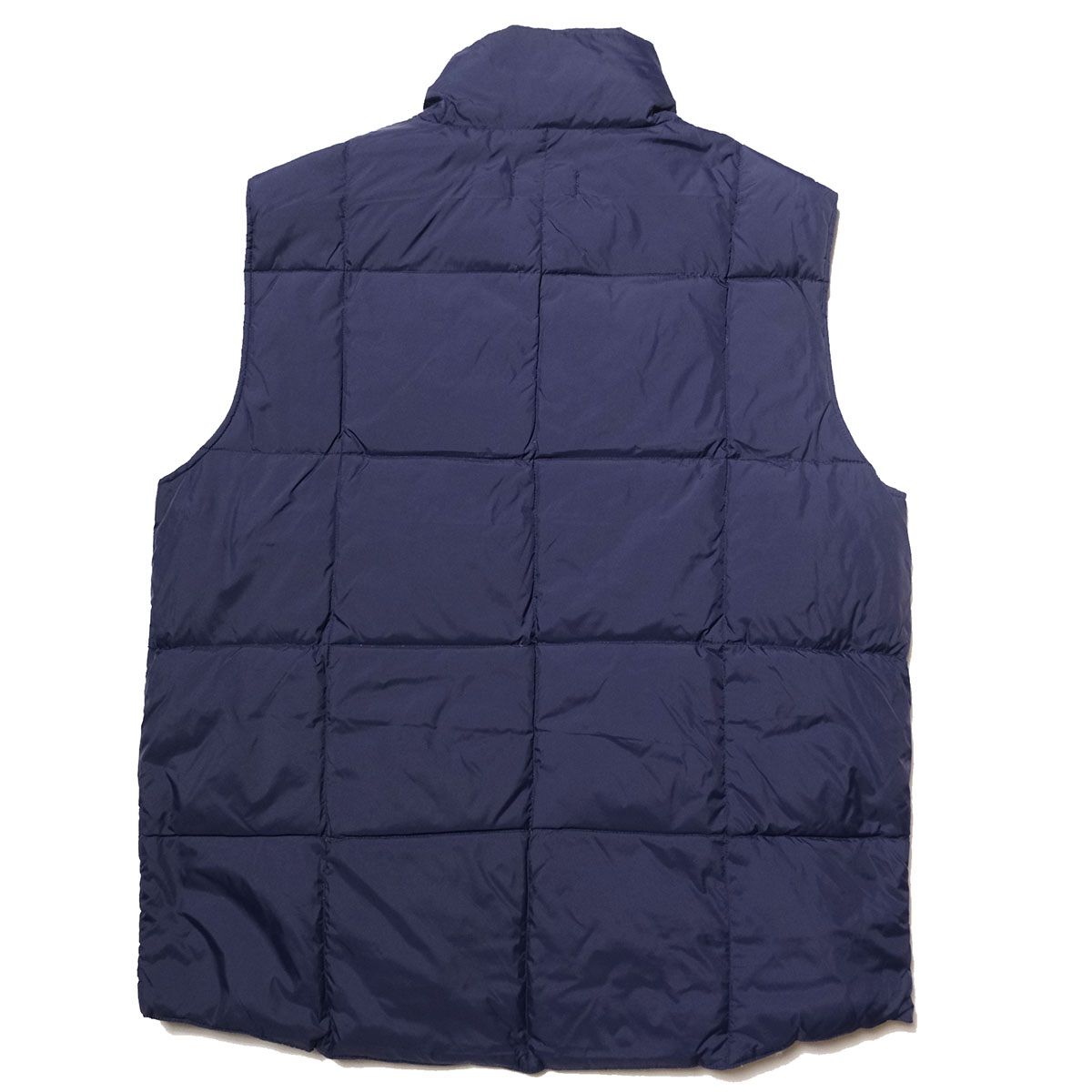 00's ランズエンド ナイロン ダウンベスト (M) ナス紺系 グースダウン