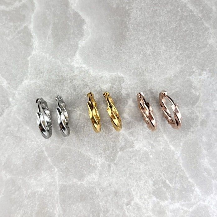 【医療用ステンレス】サージカルステンレス ピアス アレルギー対応  ワンタッチ つけっぱなしOK 錆びない【中折れ 小さめフープ】 thumbnail 8