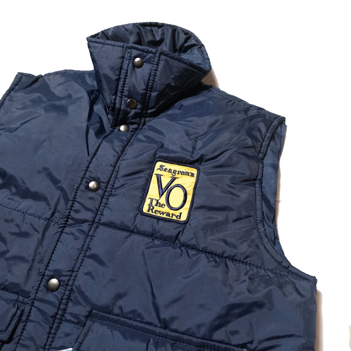 デッドストック 80's St.Moritz 中綿 キルティング ナイロン ベスト 紺