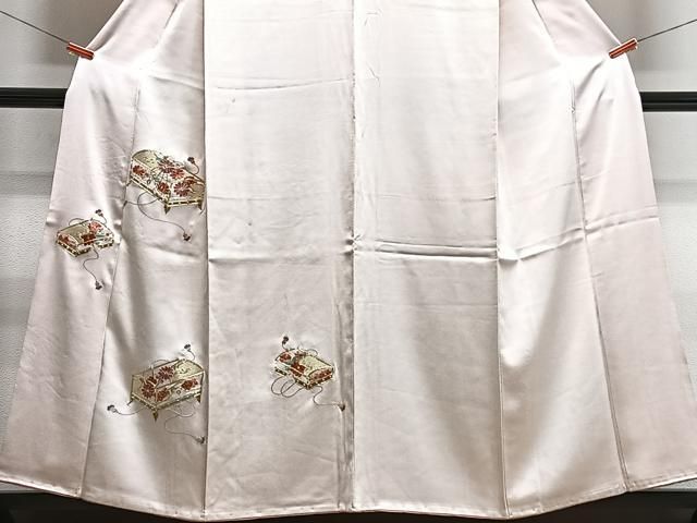 平和屋着物□訪問着 総刺繍 駒刺繍 文箱花文 金彩 正絹 逸品