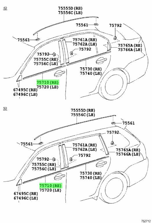 トヨタ TOYOTA 純正 新品 未使用 カローラ フィールダー E160系 フロント ドアベルト モールディング RH LH 助手席 運転席 セット パーツ エンジン タイヤ バンパー 検索 マフラー