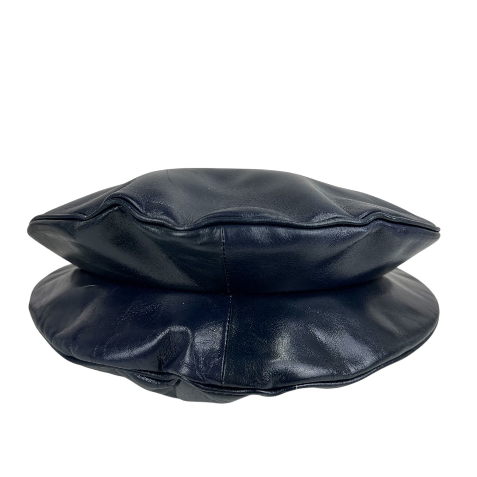 B4504】 Kitamura キタムラ トートバッグ ハート型 ネイビー Kマーク