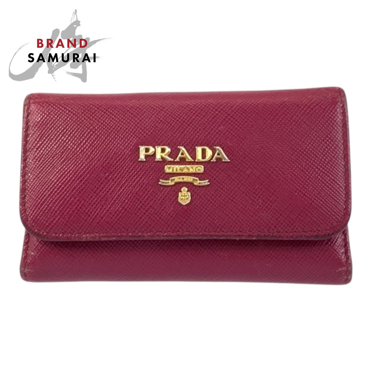 PRADA プラダ サフィアーノ ロゴ ピンク ゴールド金具 レザー 197A