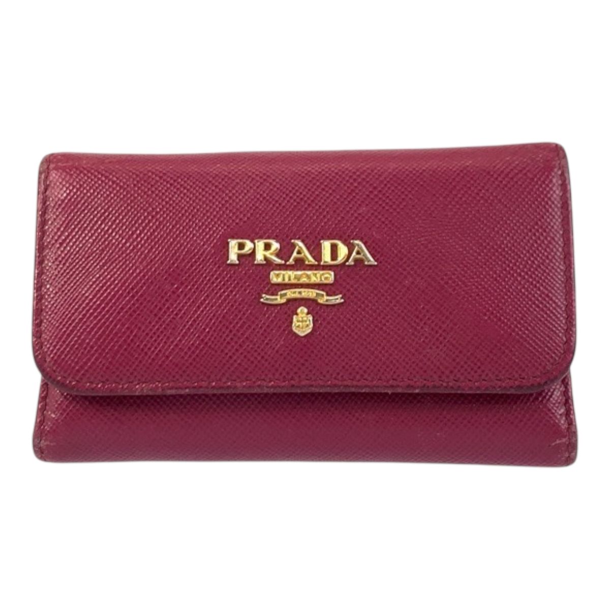 PRADA プラダ サフィアーノ ロゴ ピンク ゴールド金具 レザー 197A