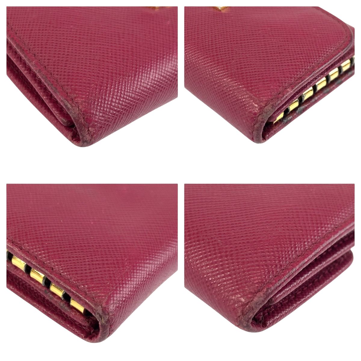 PRADA プラダ サフィアーノ ロゴ ピンク ゴールド金具 レザー 197A