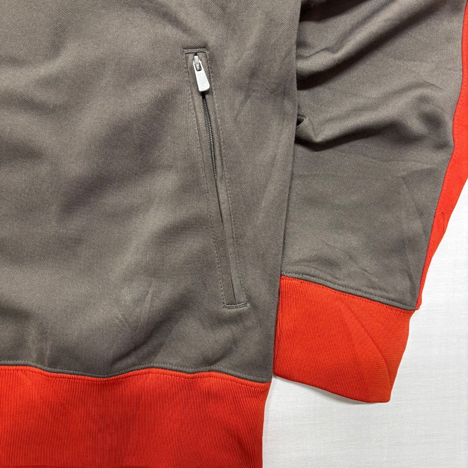 00s NIKE トラックジャケット ジャージ XL グレー オレンジ 刺繍ロゴ