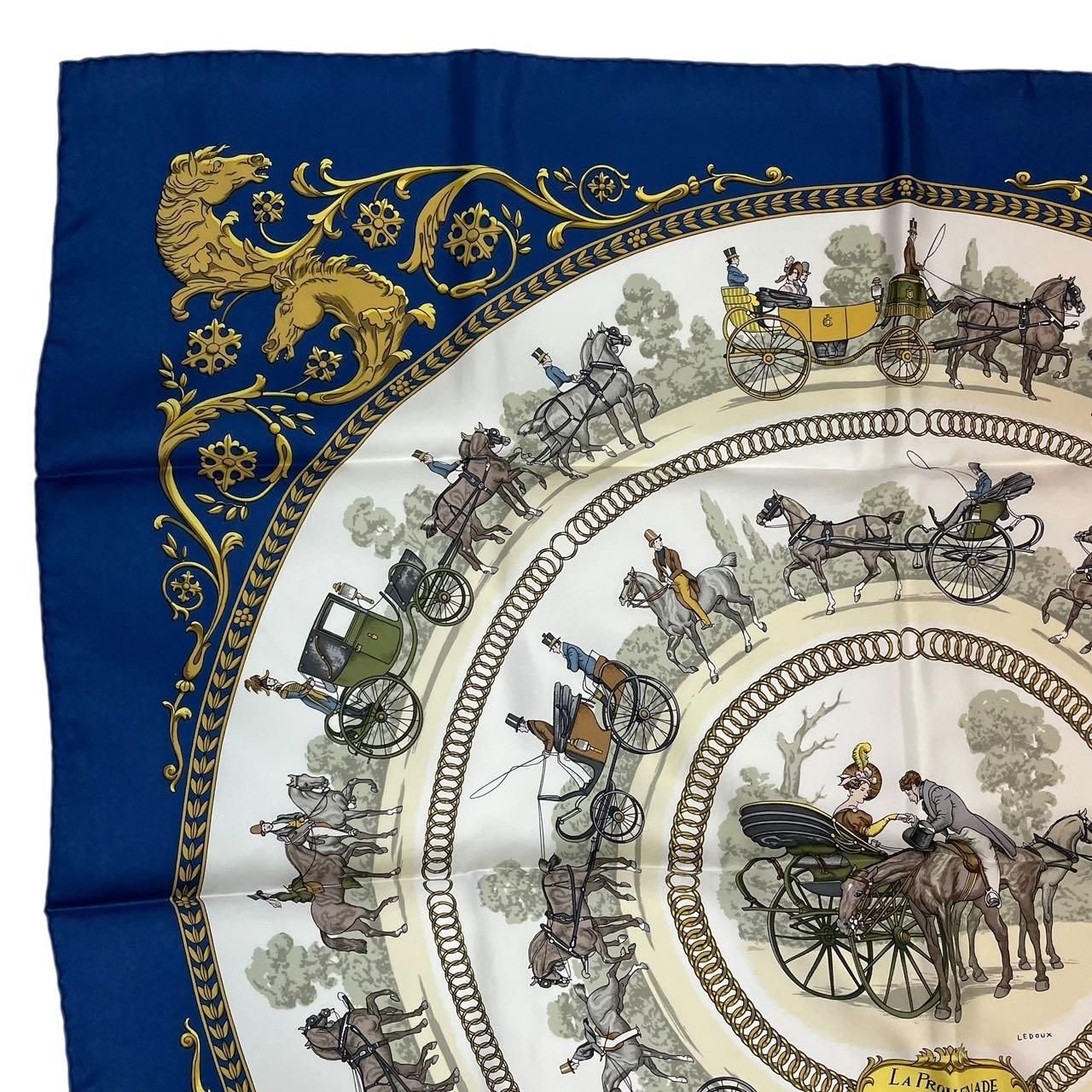新品同様 HERMES エルメス スカーフ シルク カレ90 LA PROMENADE DE