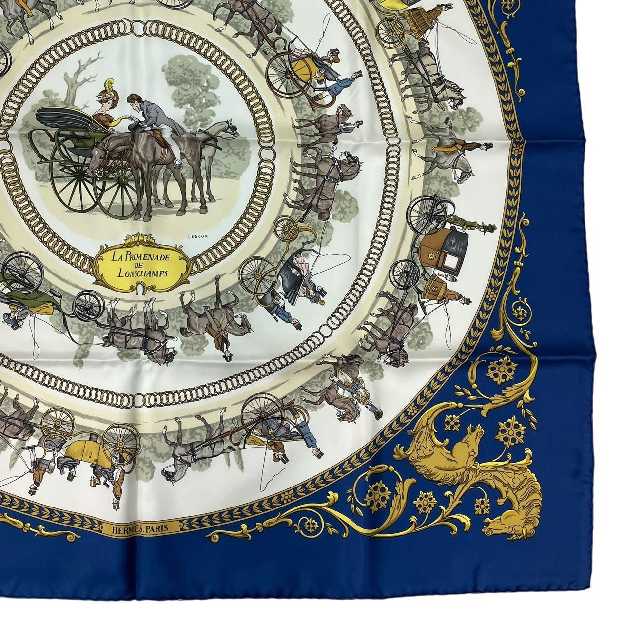 新品同様 HERMES エルメス スカーフ シルク カレ90 LA PROMENADE DE