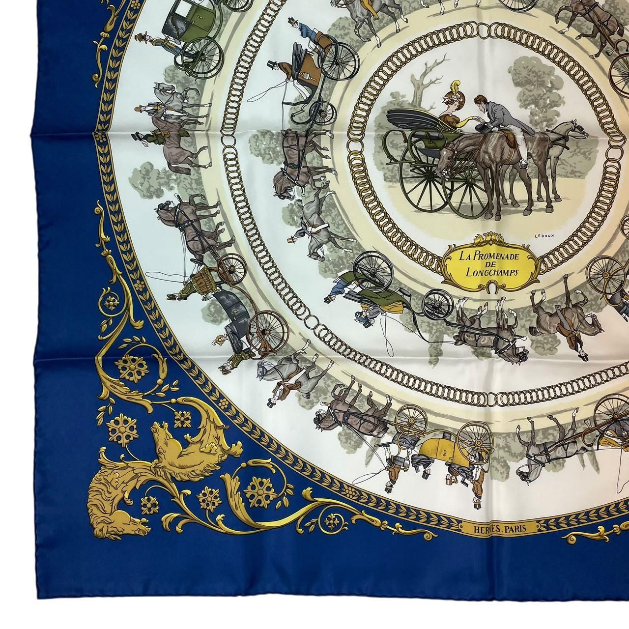 新品同様 HERMES エルメス スカーフ シルク カレ90 LA PROMENADE DE