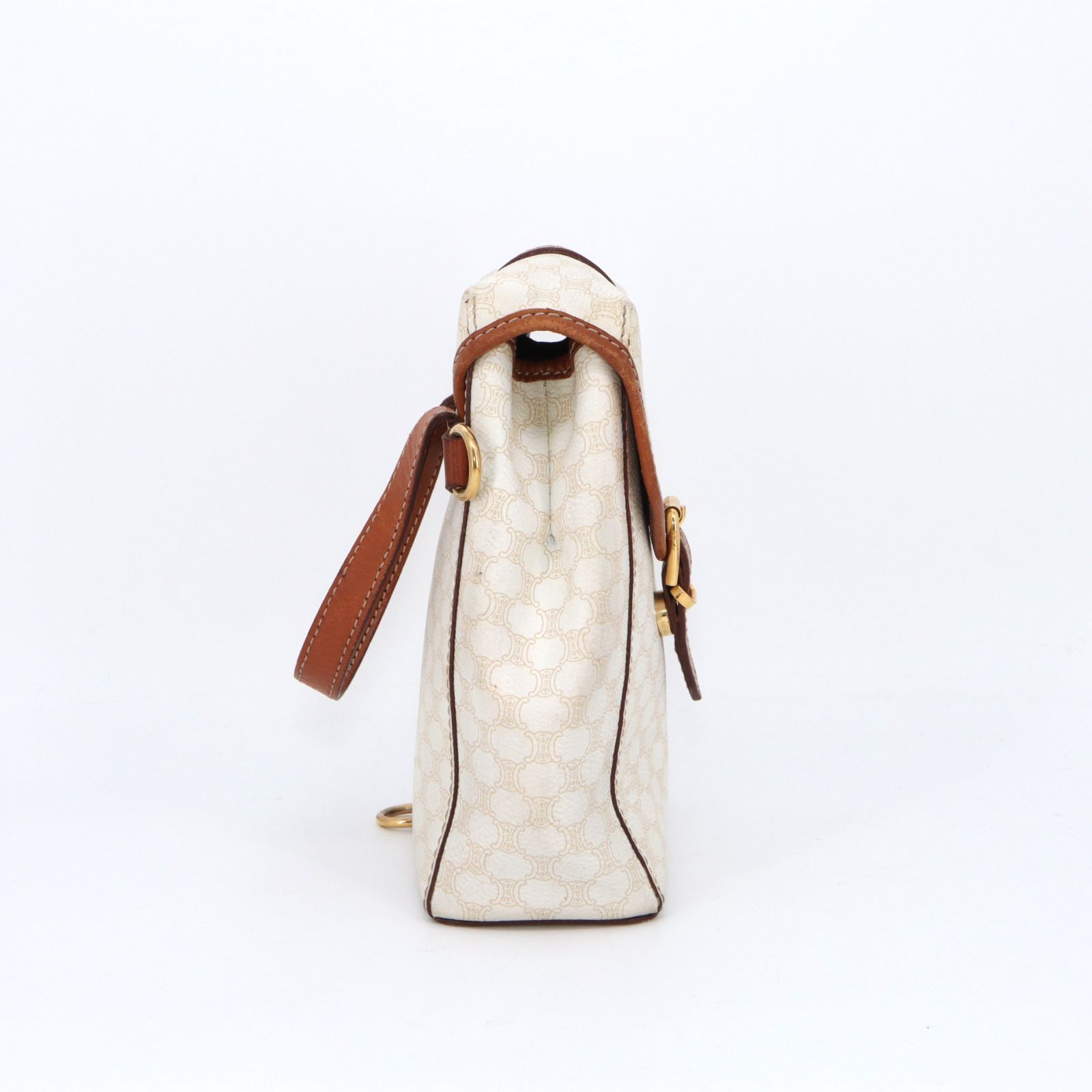 中古】極希少 美品 CELINE セリーヌ マカダム 白 ミニダブルリュック 