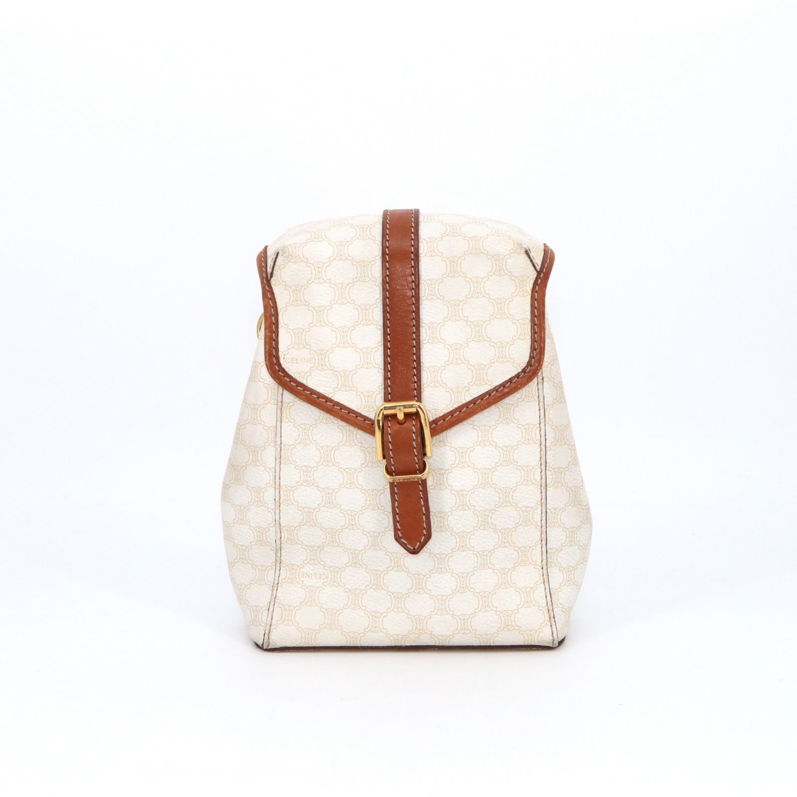中古】極希少 美品 CELINE セリーヌ マカダム 白 ミニダブルリュック 