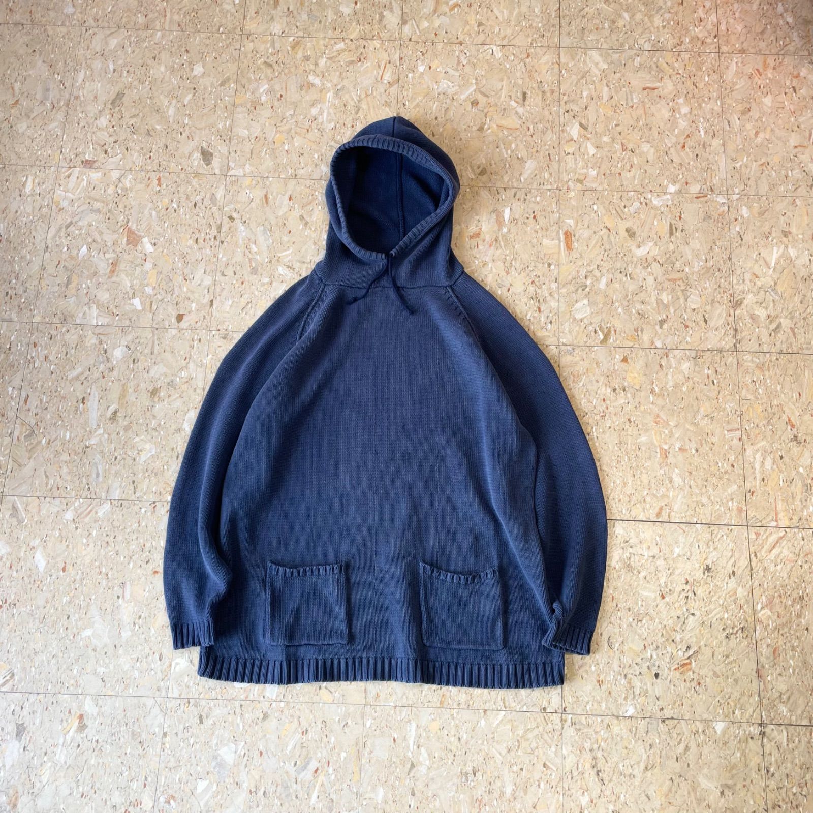 90s 【OLD GAP】 オールドギャップ コットンニット パーカー ネイビー