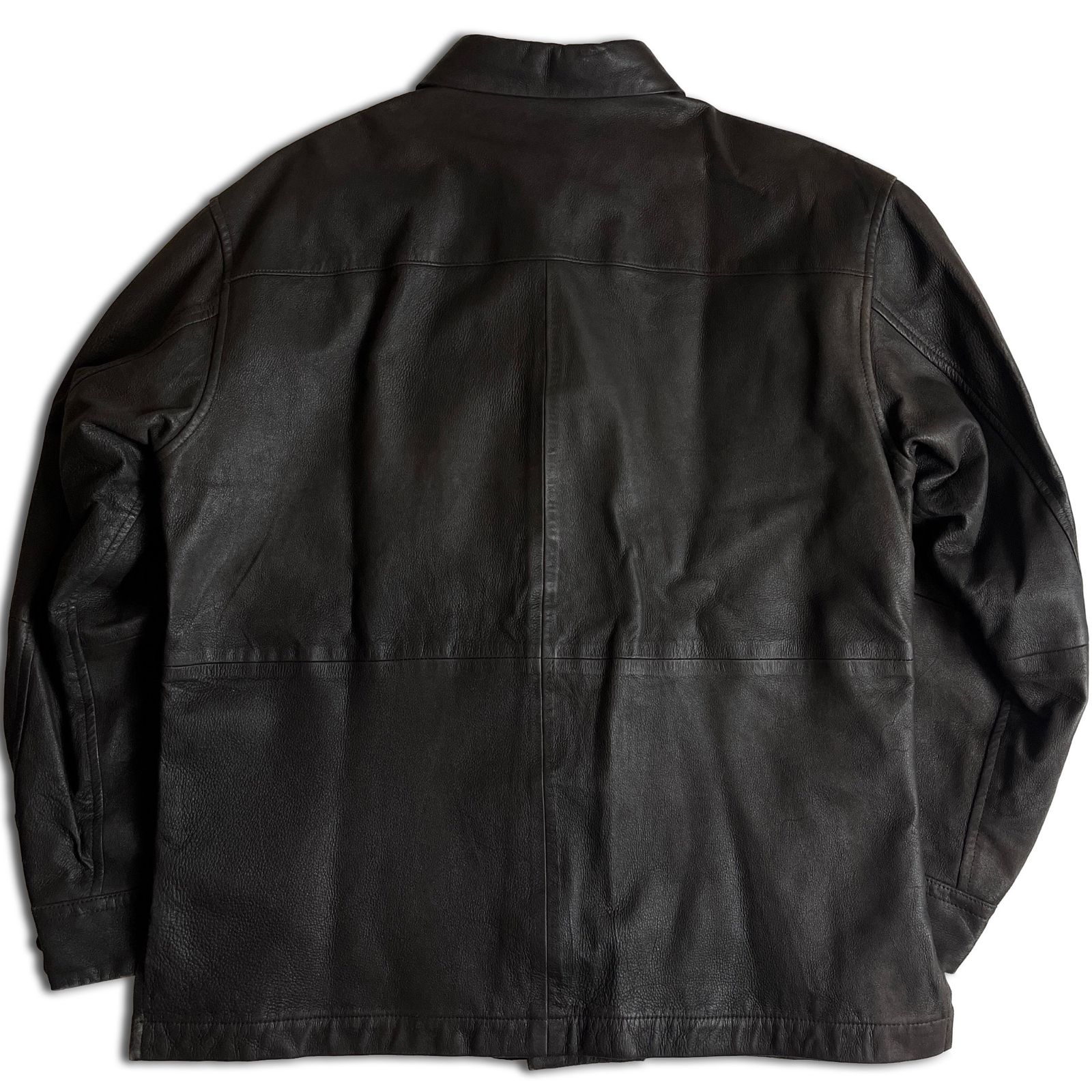 2000AW】ISSEY MIYAKE MEN ラムレザー シャツジャケット 2 ダーク