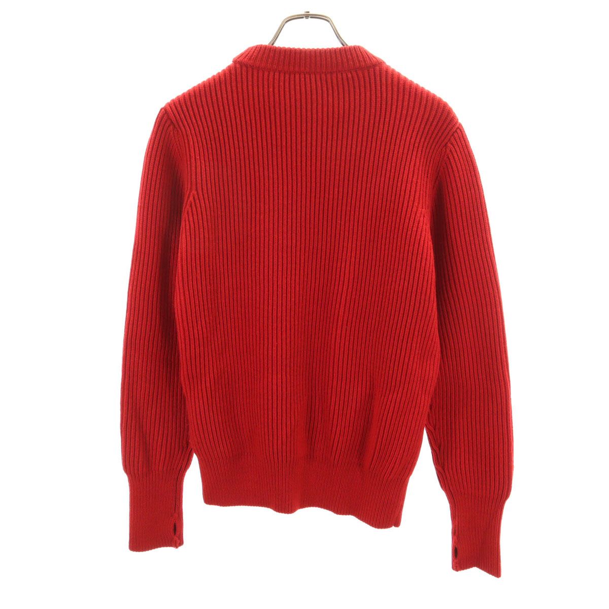 HYKE ハイク 長袖 リブ ニット 1 レッド セーター レディース 古着