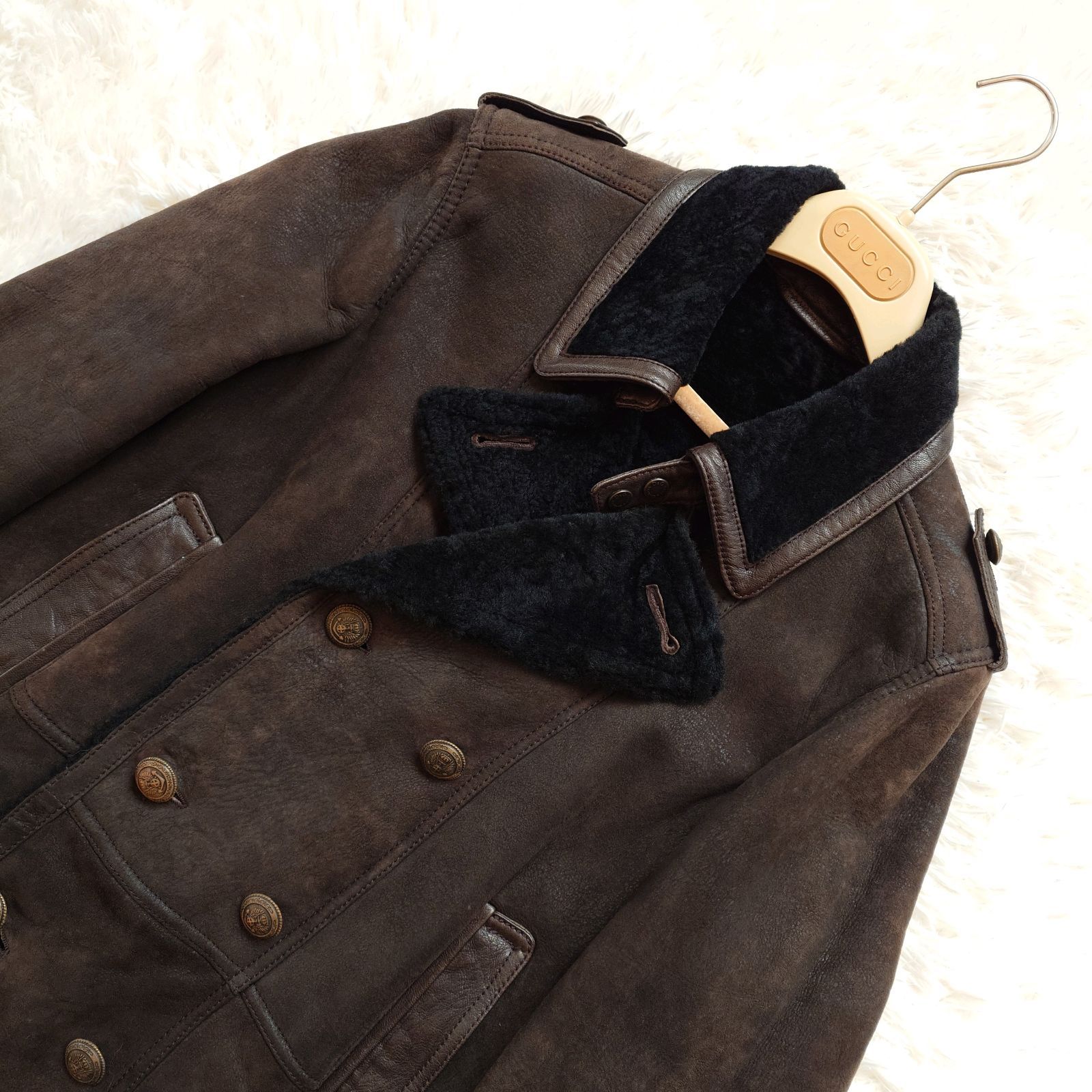 希少 ドルチェ&ガッバーナ Dolce＆Gabbana D&G ムートン レザー