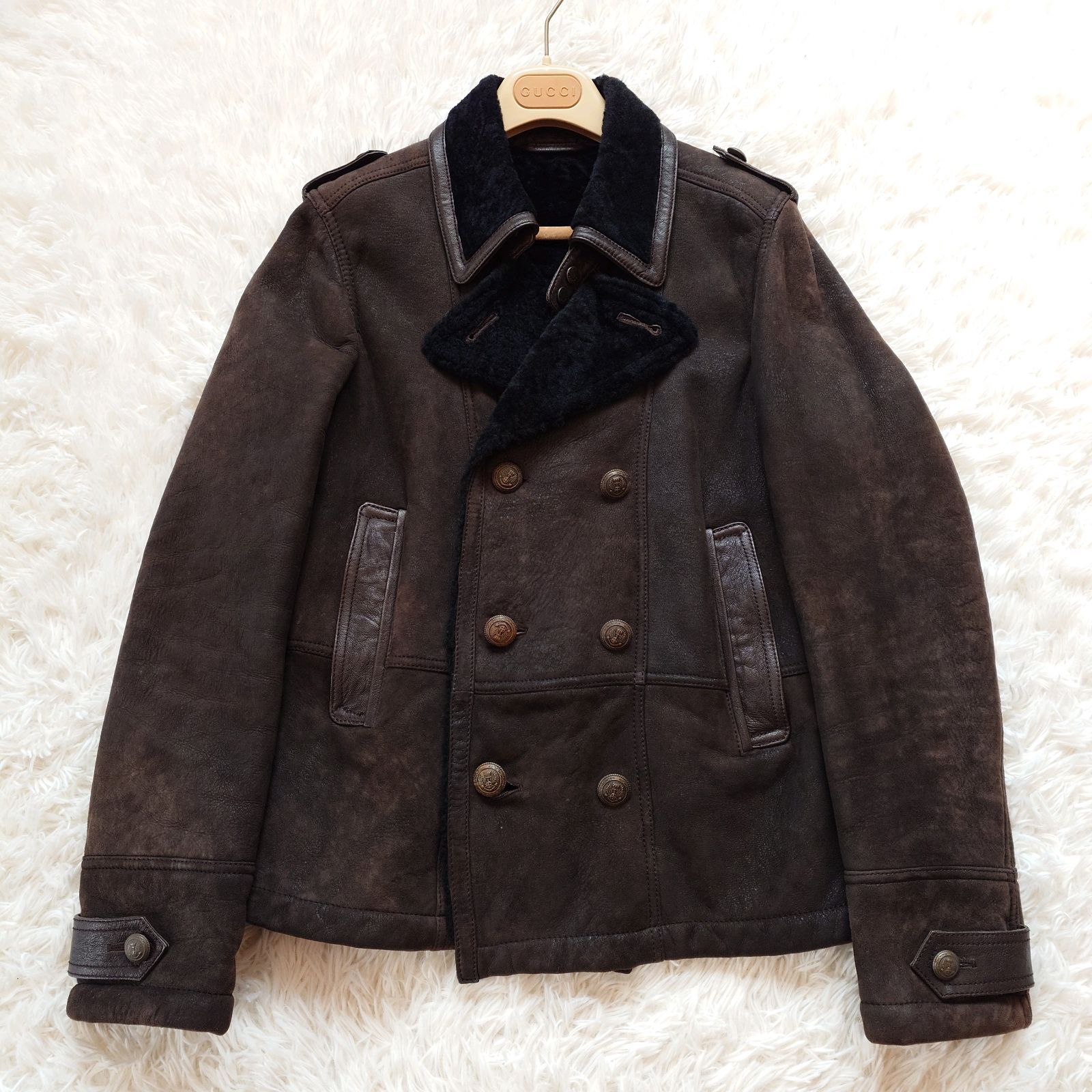 希少 ドルチェ&ガッバーナ Dolce＆Gabbana D&G ムートン レザー 