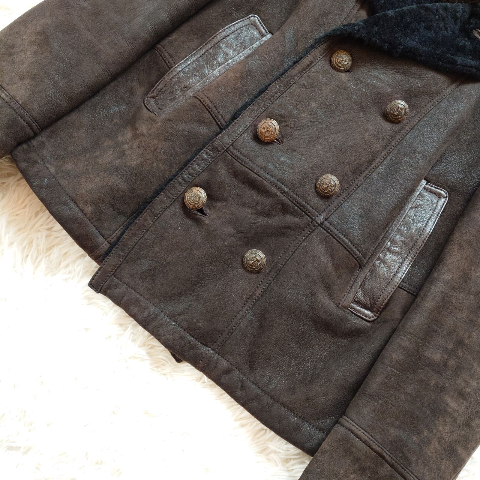 希少 ドルチェ&ガッバーナ Dolce＆Gabbana D&G ムートン レザー