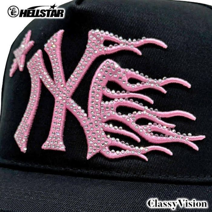 HELLSTAR NY RHINESTONE SNAPBACK BLACK/PINK 【キャップ】【スナップ