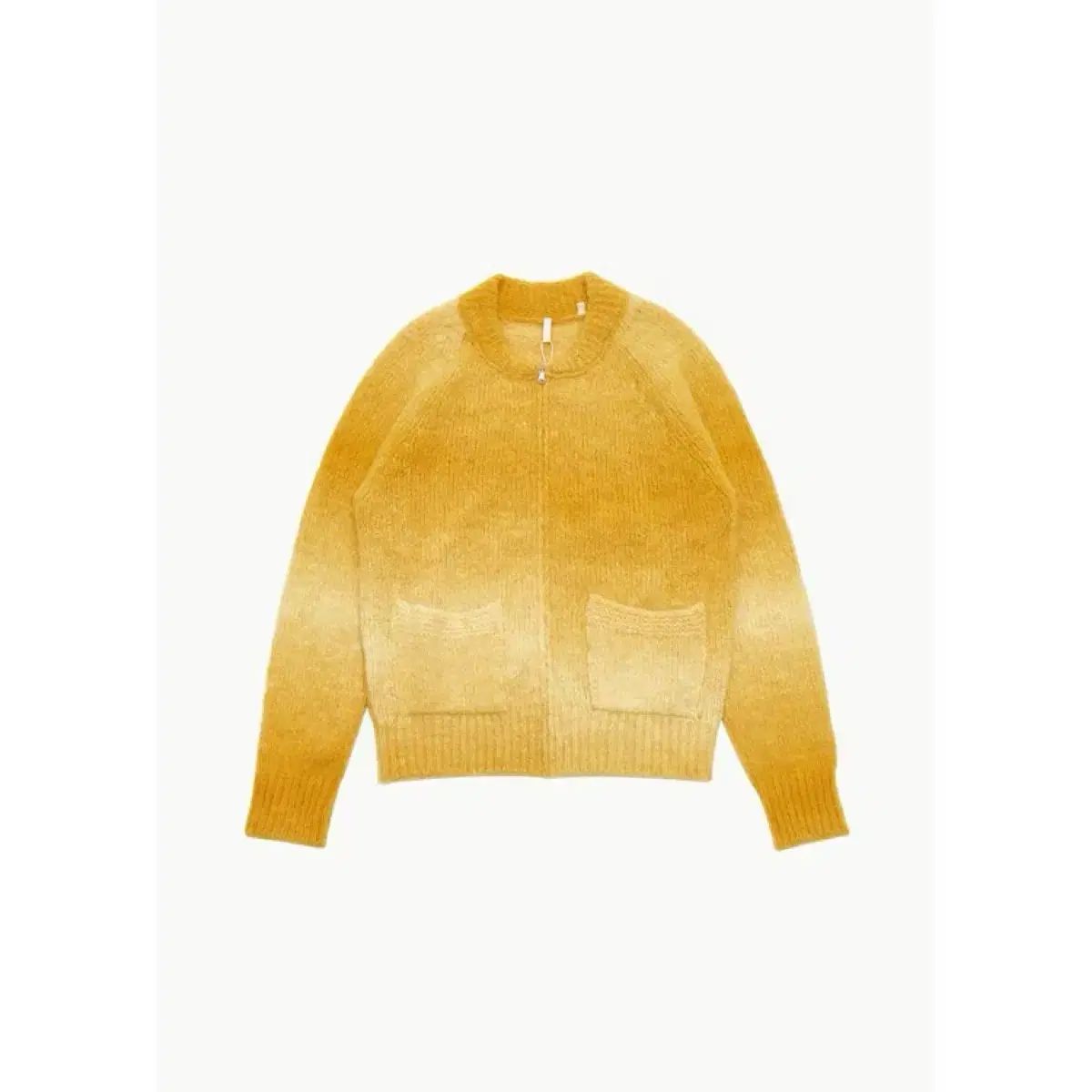 (M) sunflower サンフラワー オンブレ ニット カーディガン ジップ イェロー