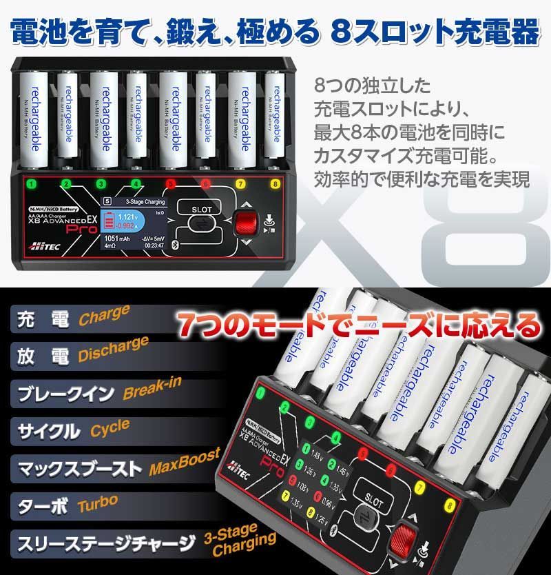 2月中旬発売予定】ハイテック 単3/単4充電器 AA/AAAチャージャーX8