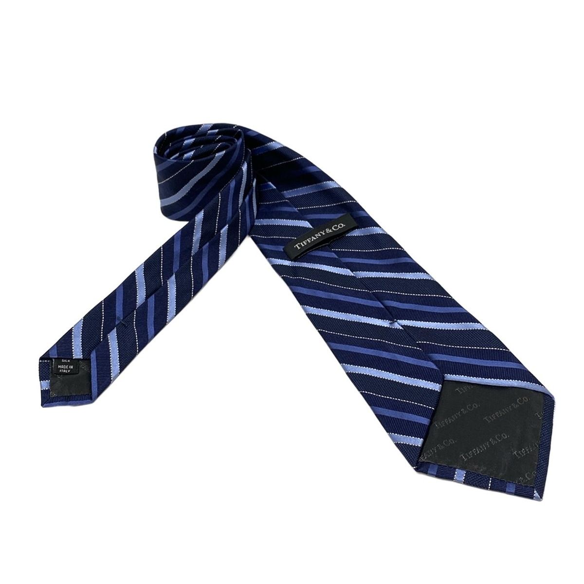 TIFFANY&Co.(ティファニー) ネクタイ メンズ - ダークネイビー×ブルー