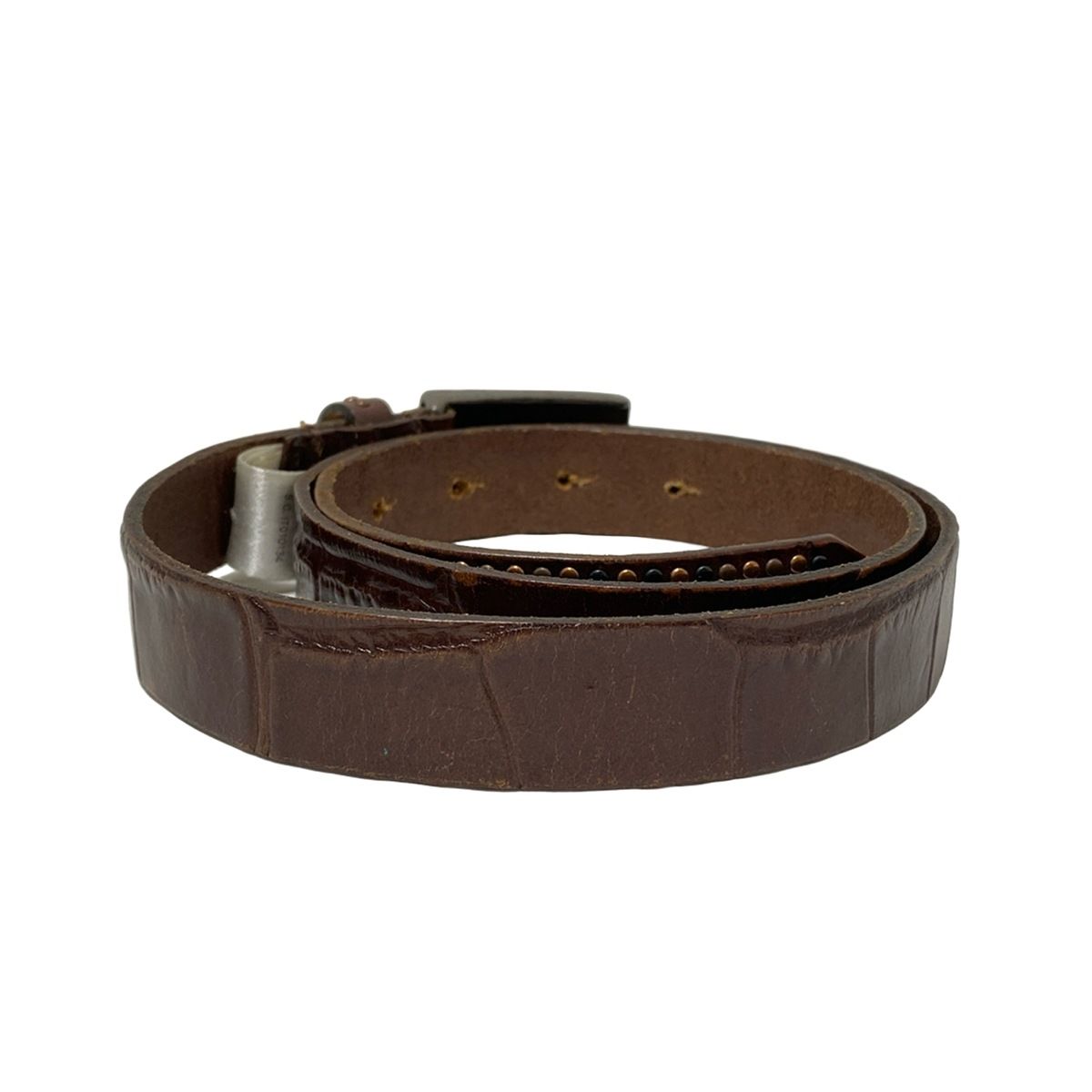 DIESEL(ディーゼル) ベルト 80cm - ダークブラウン スタッズ/型押し