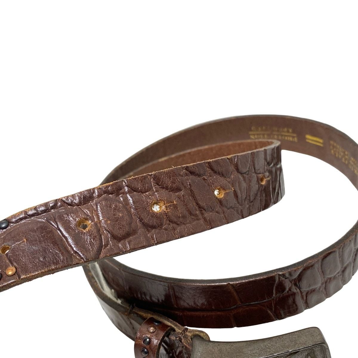 DIESEL(ディーゼル) ベルト 80cm - ダークブラウン スタッズ/型押し