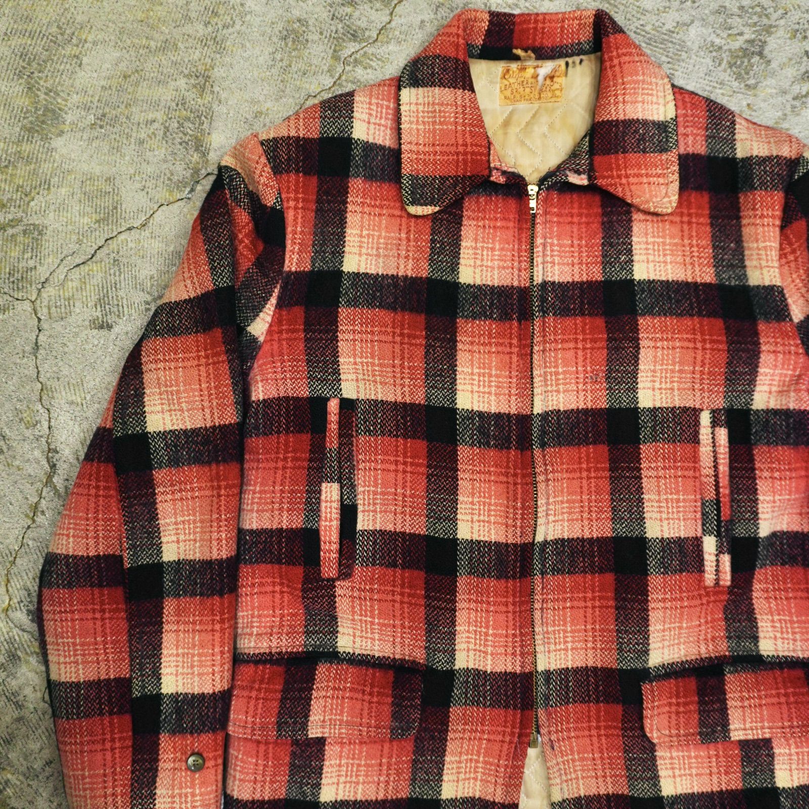 1950-60年代 ウール チェック ジャケット 38~40程度 ヴィンテージ