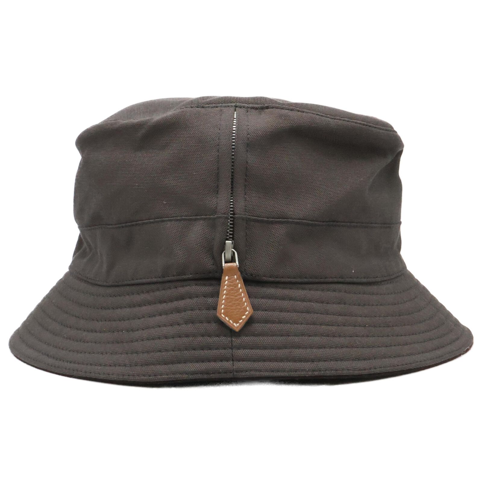 HERMES エルメス 【美品】ジップポケット付き バケットハット 58 