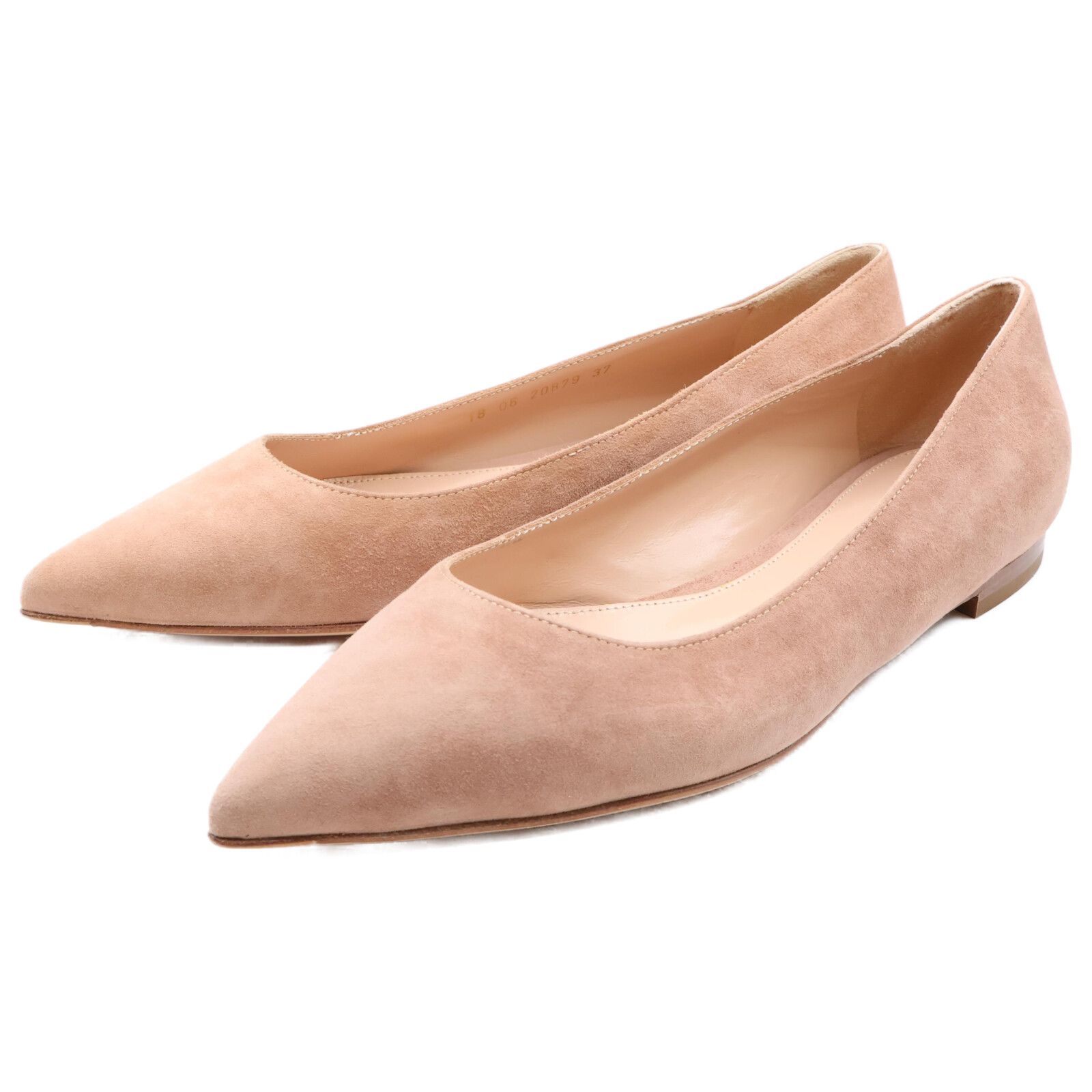 Gianvito Rossiスエードポインテッドトゥフラットシューズ Gianvito Rossi ジャンヴィトロッシ 【新品同様】スエード ポイン