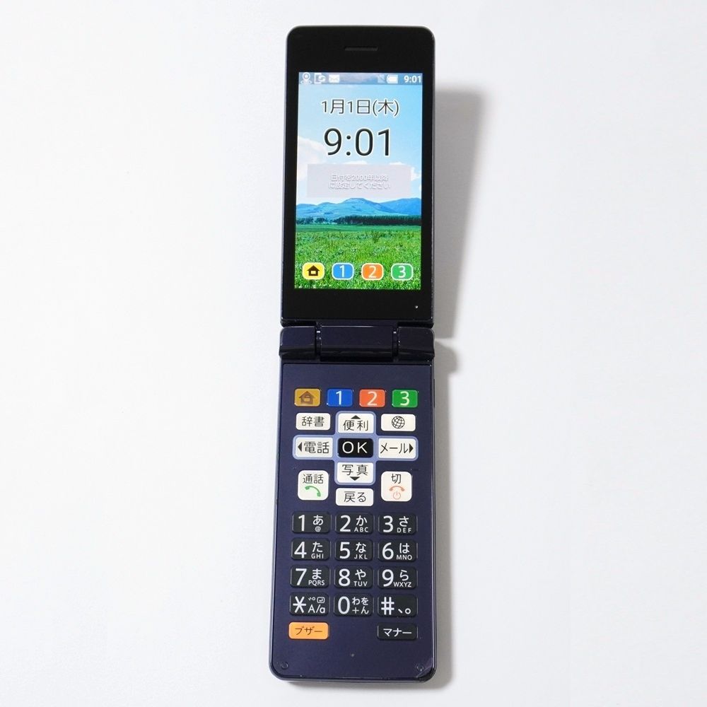 SoftBank 4G LTE かんたん携帯10 ネイビー 807SH 【 純正SDカード 付き