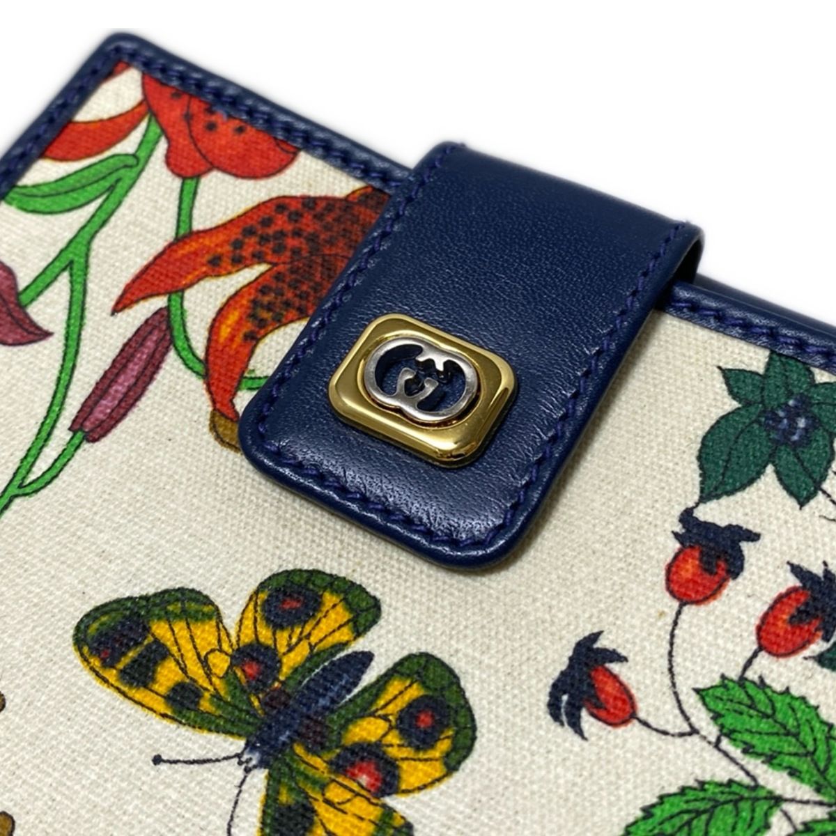 GUCCI(グッチ) Wホック財布 オールドグッチ,フローラ アイボリー