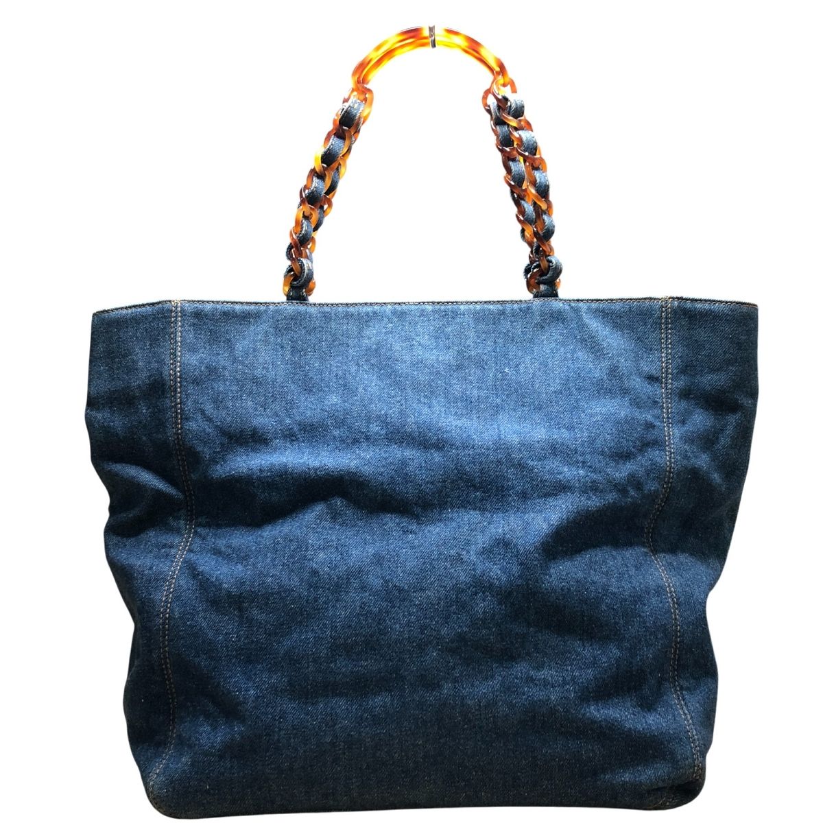 シャネル ココデニム チェーントート バッグ シール 5番台 ブルー