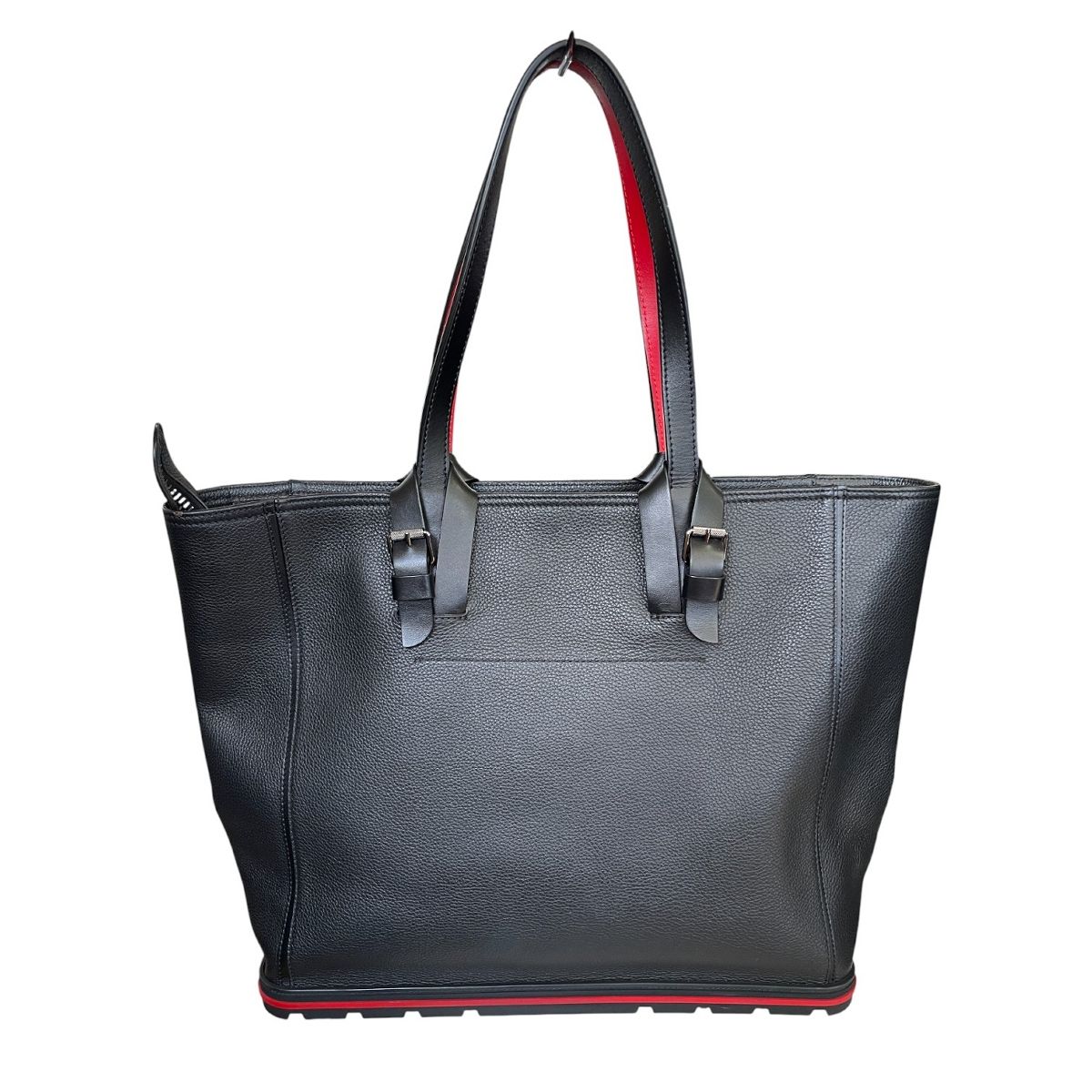 Christian Louboutin クリスチャンルブタン KABIKER トートバッグ メンズ ブラック×レッド レザー 中古 美品 T10820061