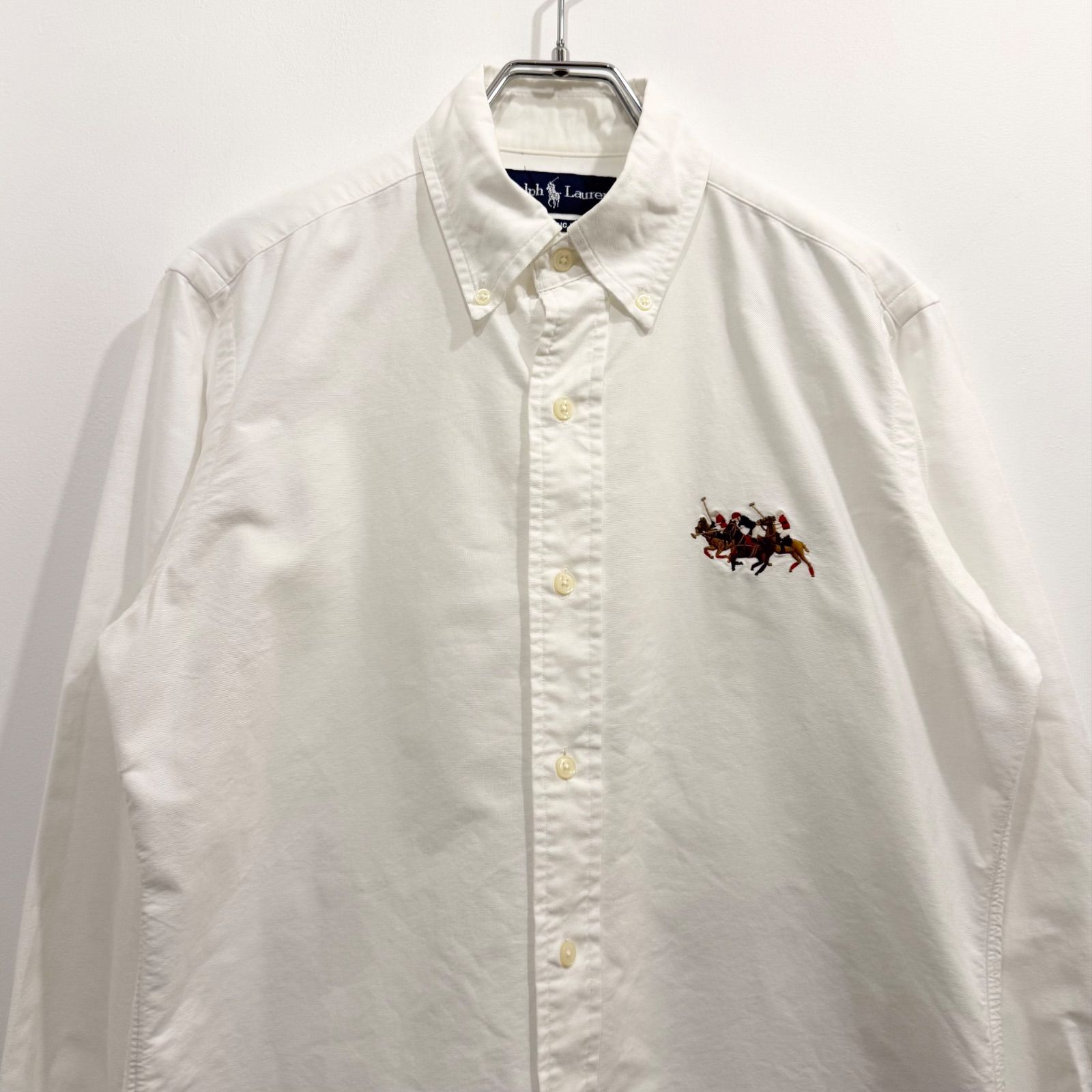 ラルフローレン 長袖シャツ ポニー刺繍 ホワイト サイズS クラシック