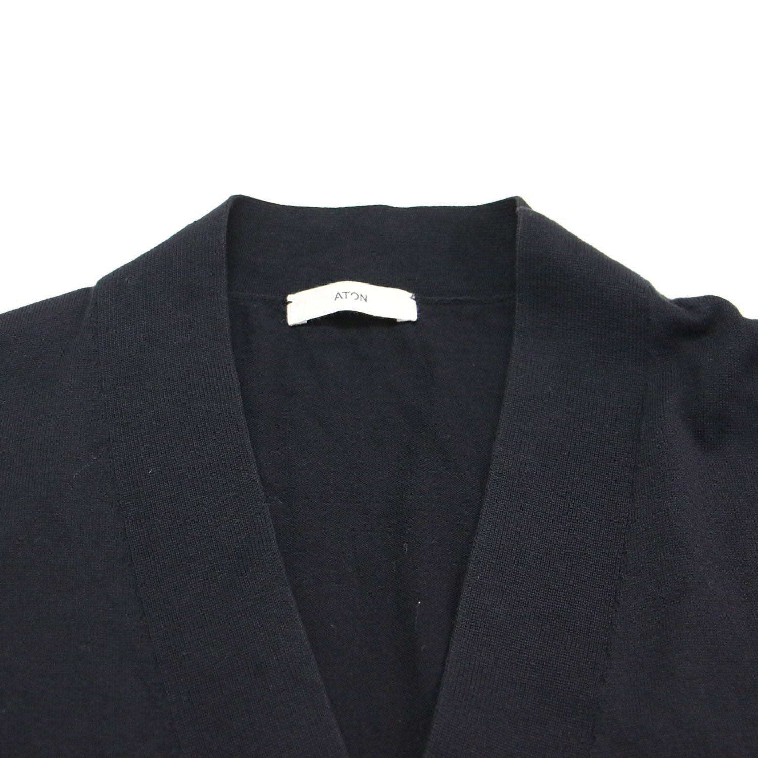 ATON エイトン カーディガン ブラック 黒 サイズ:2 | 22春夏 スビン