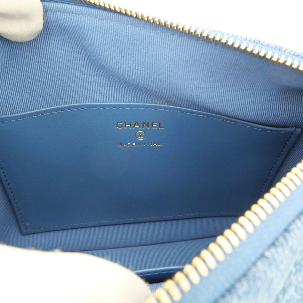 名東】シャネル チェーンクラッチバッグ チェーンショルダー ブルー