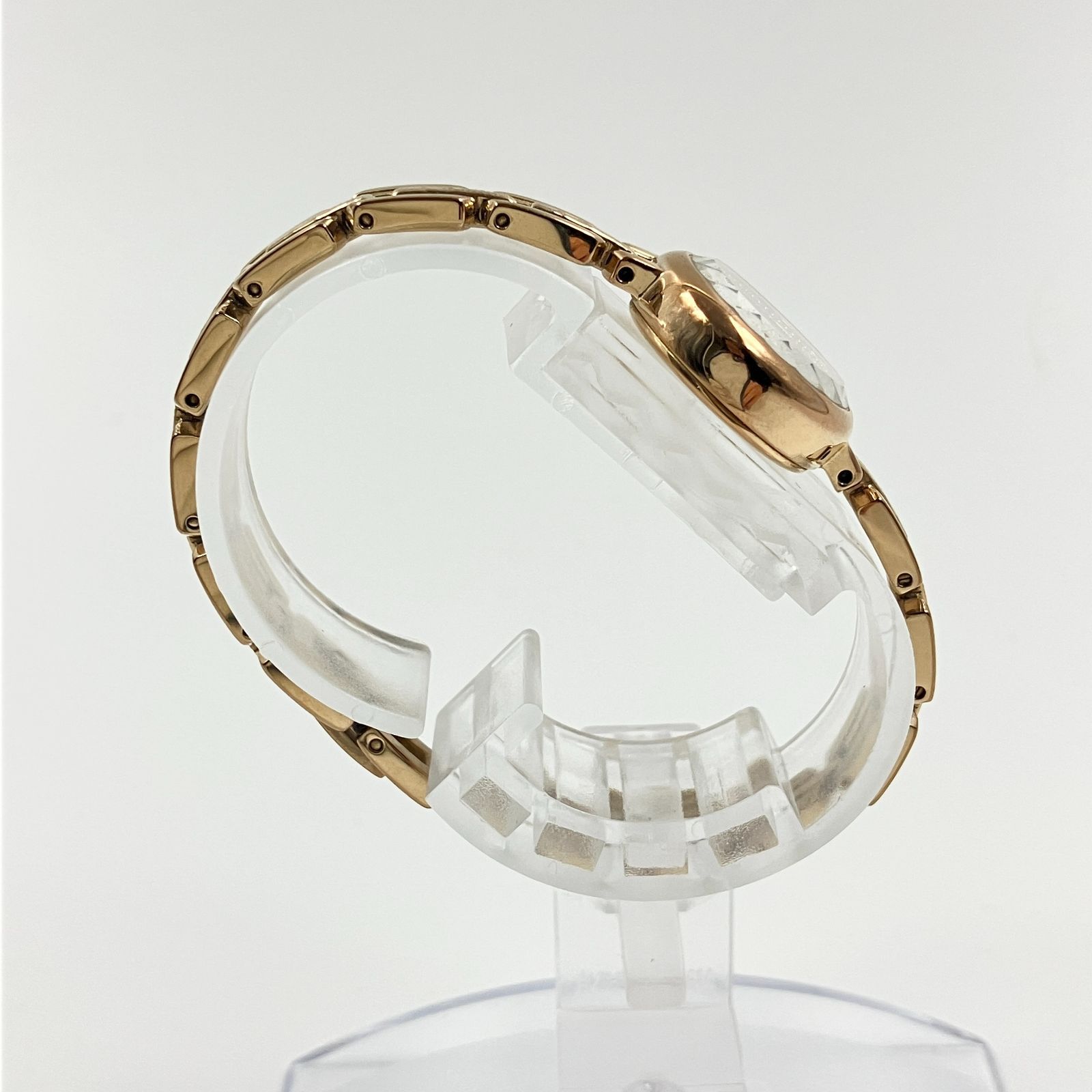 美品】アガット agete 腕時計 ソーラー 1Pダイヤ シェル文字盤 ピンク