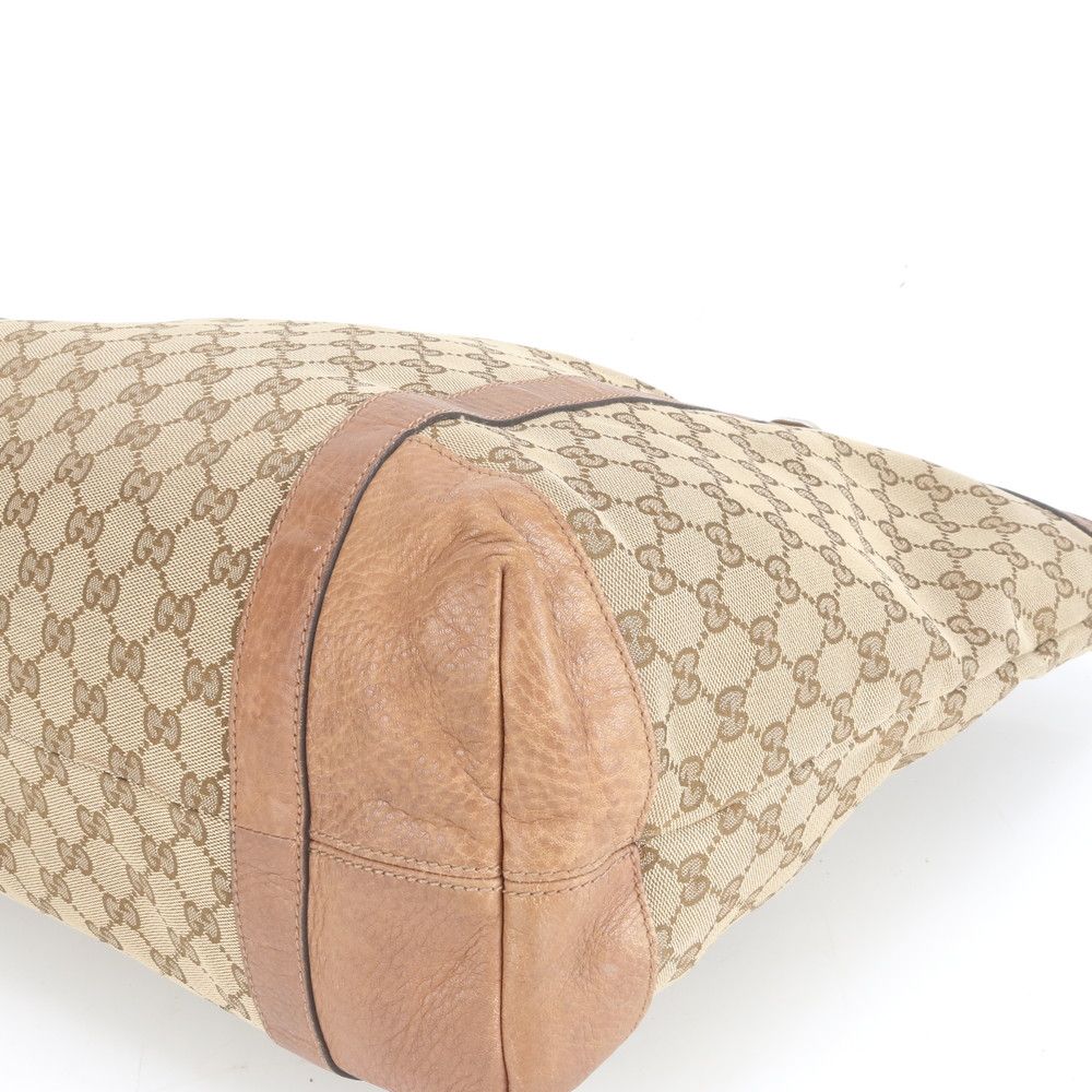 極美品 グッチ ミス GG キャンバス インターロッキングG レザー トート