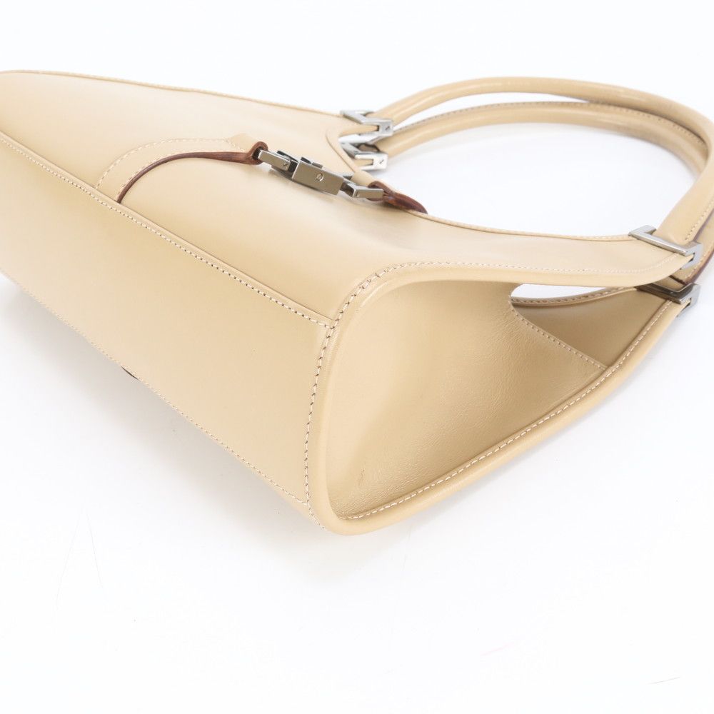 極美品 グッチ ジャッキー ベージュ 002 1068 レザー ハンドバッグ 本