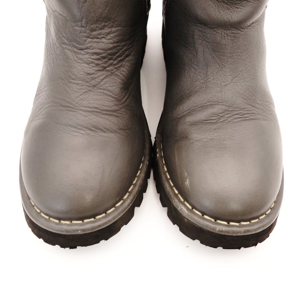 シャネル CHANEL ココクーン グレー ロングブーツ レザー CCロゴ 37 約