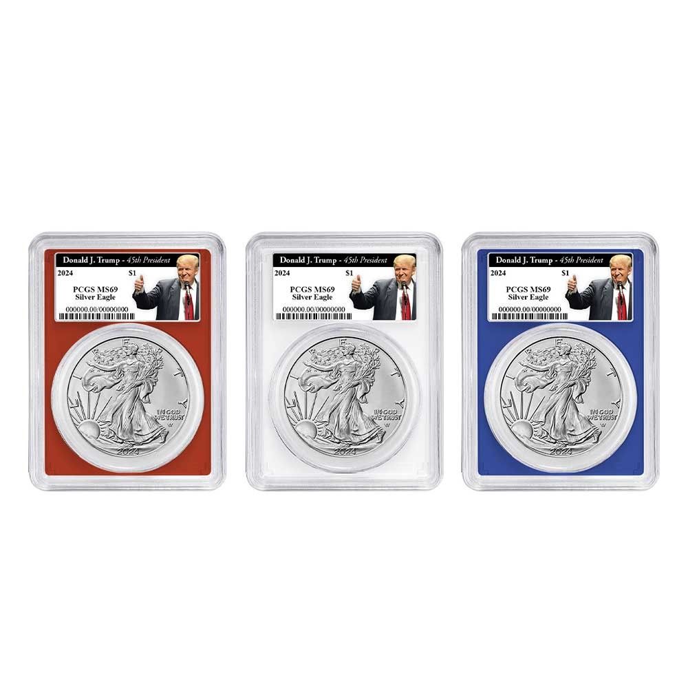 2024年 1ドル アメリカン シルバー イーグル 3枚セット PCGS MS69