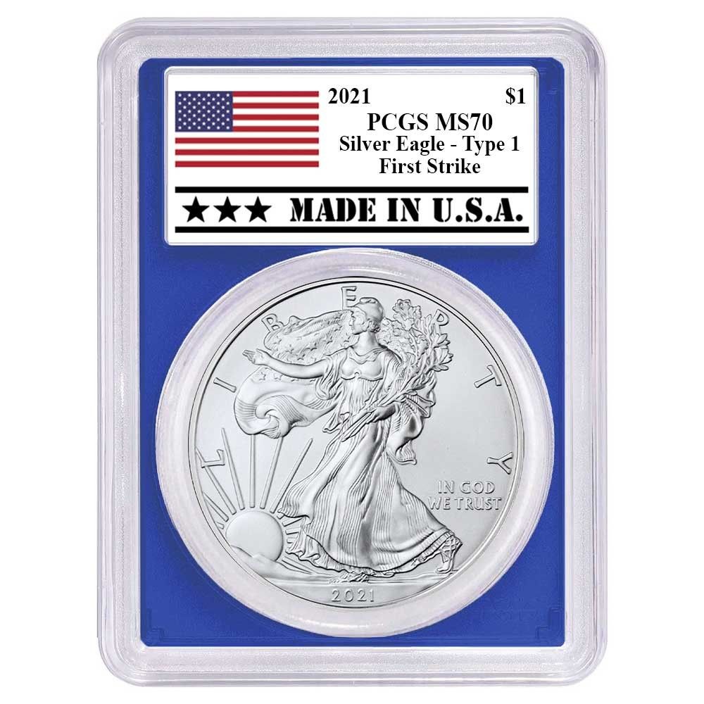 2021年 1ドル タイプ1 アメリカン シルバー イーグル PCGS MS70 FS