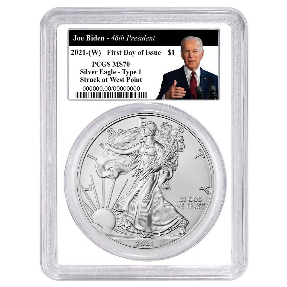 2021年 (W) 1ドル タイプ1 アメリカン シルバー イーグル PCGS MS70