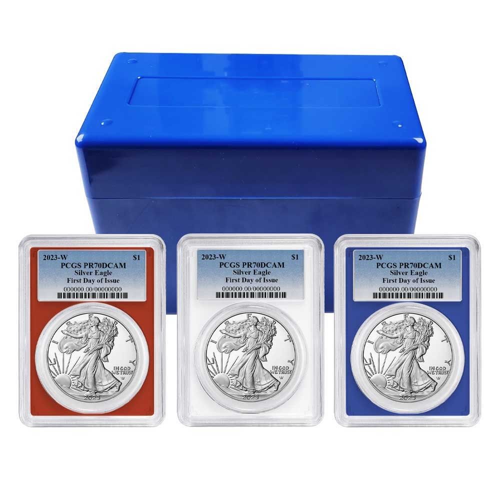 2023-W プルーフ $1 アメリカン シルバー イーグル 3枚セット PCGS