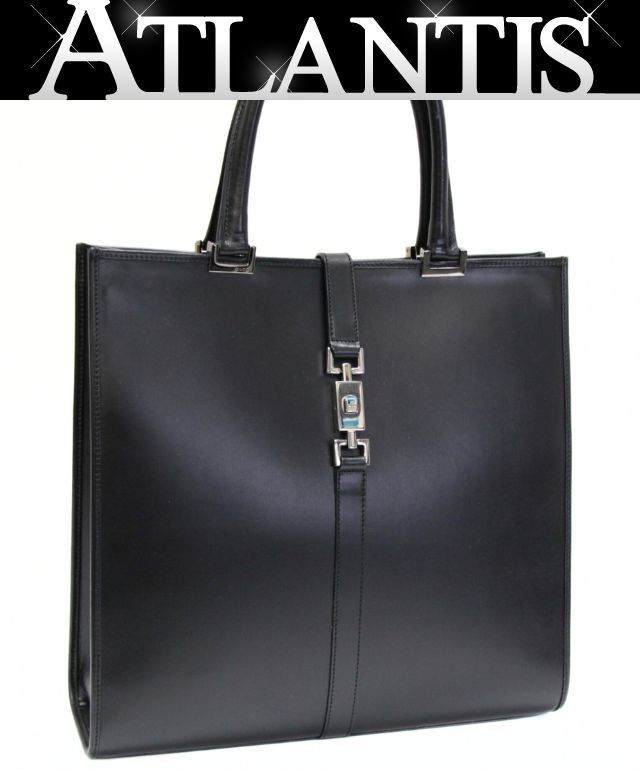 グッチ GUCCI ジャッキー ハンドバッグ トートバッグ カーフレザー 黒