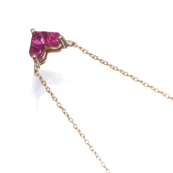 スタージュエリー ネックレス ルビー 0.25ct ミステリアスハート K18PG