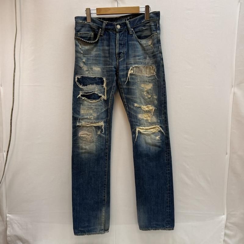 ヒステリックグラマーRSM加工スタッズデニム/34×33 ヒステリックグラマー RSM加工 スリムストレート スタッズ デニム