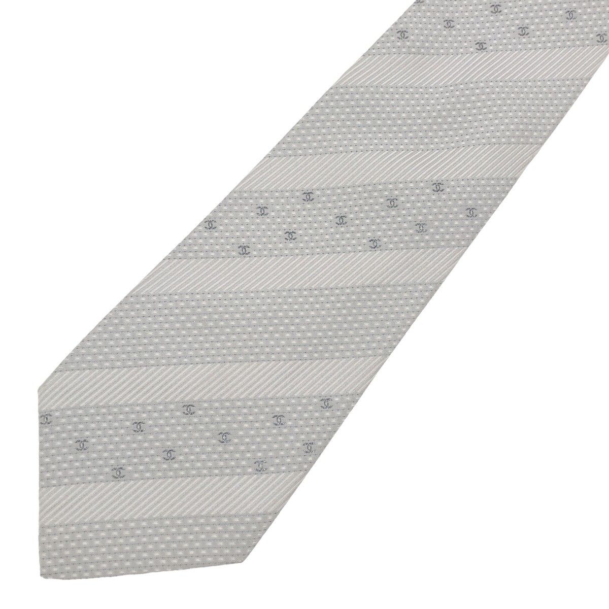 CHANEL シャネル ココマークレジメンタルネクタイ グレー - メルカリ