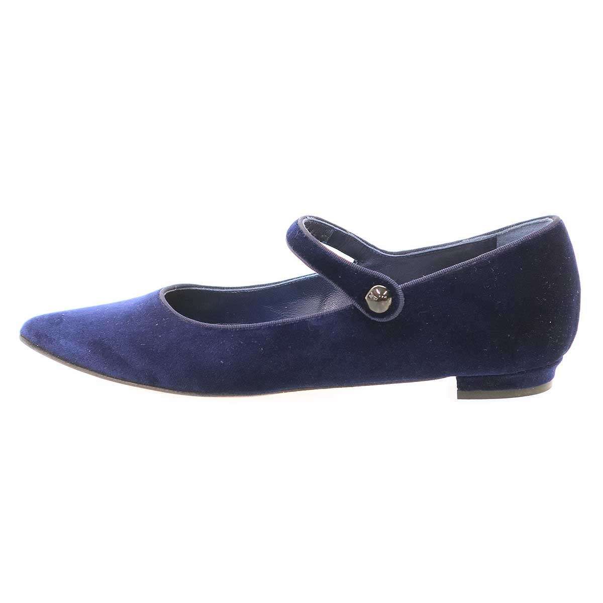 MANOLO BLAHNIK マノロブラニク KULOGLU ベルベットフラットパンプス